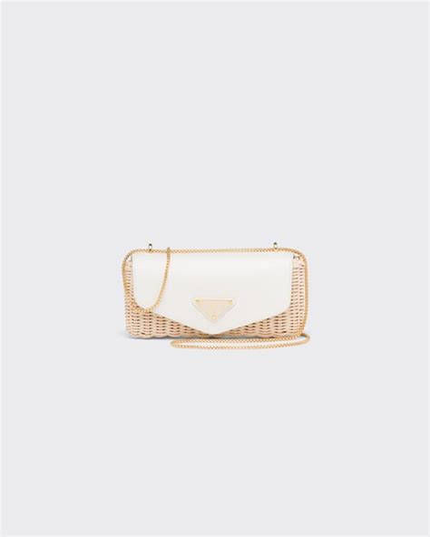 prada wicker and leather mini bag